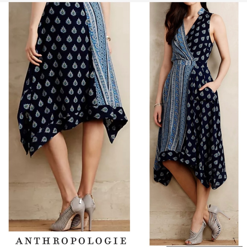 NWOT Anthropologie Paisley Printed Handkerchief Dress - Picture 4 of 15
